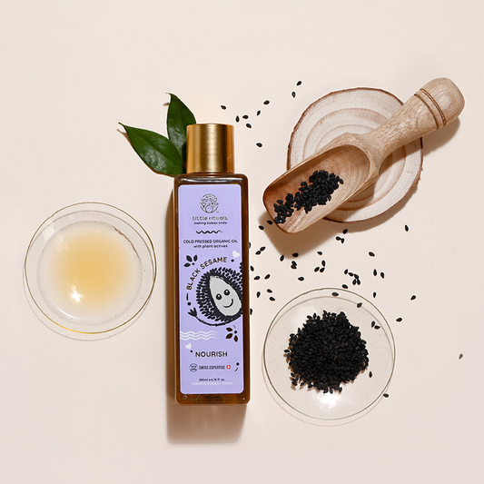 Little Rituals Cold Pressed Organic Black Sesame Oil with Plant Actives MADE SAFE