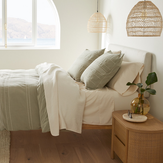 Coyuchi Rippled Stripe Organic Duvet Cover MADE SAFE