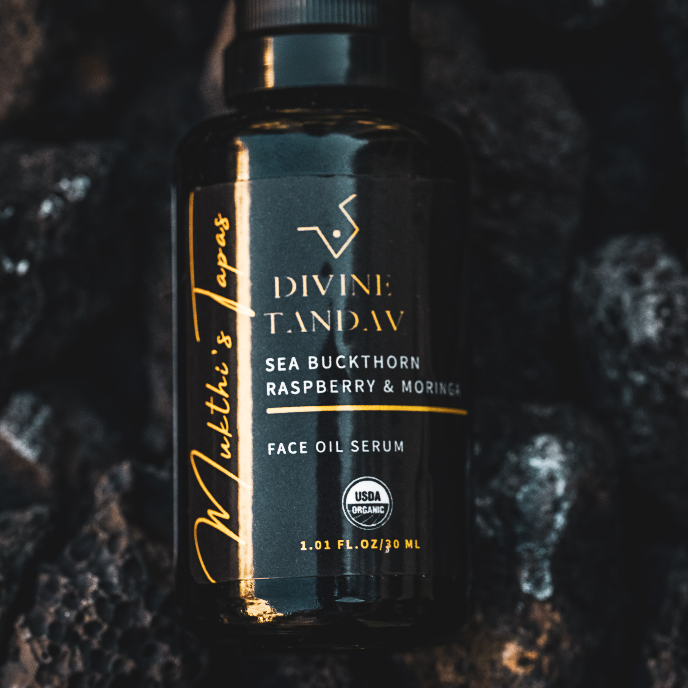 Divine Tandav Mukthi Tapas Face Oil Serum Sea Buckthorn Raspberry Moringa MADE SAFE