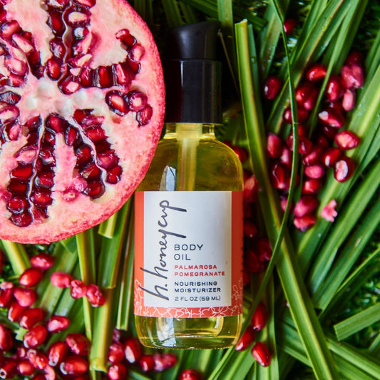 H Honeycup Body Oil Palmarosa Pomegranate MADE SAFE