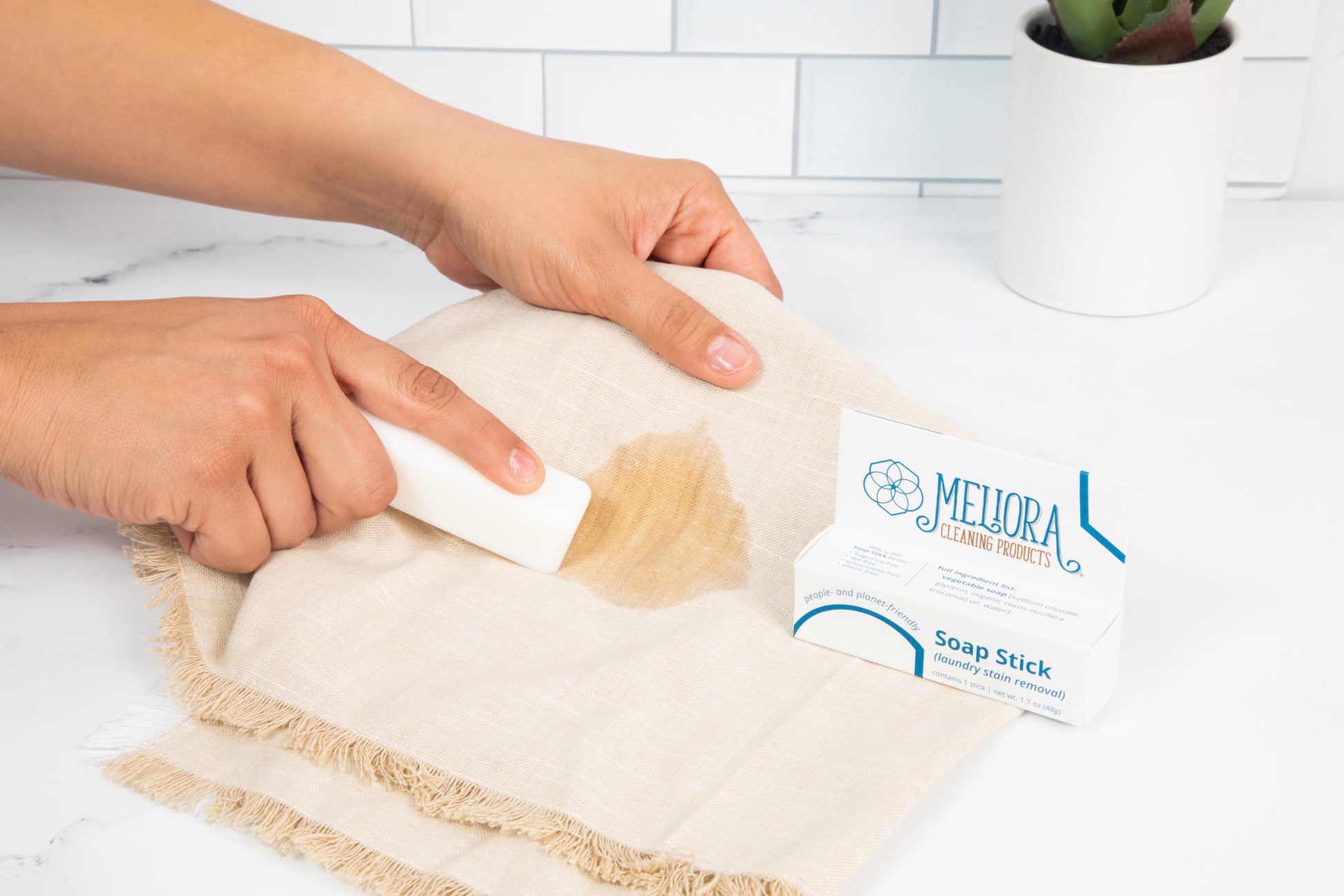 Meliora Soap Stick Laundry Stain Remover Action MADE SAFE