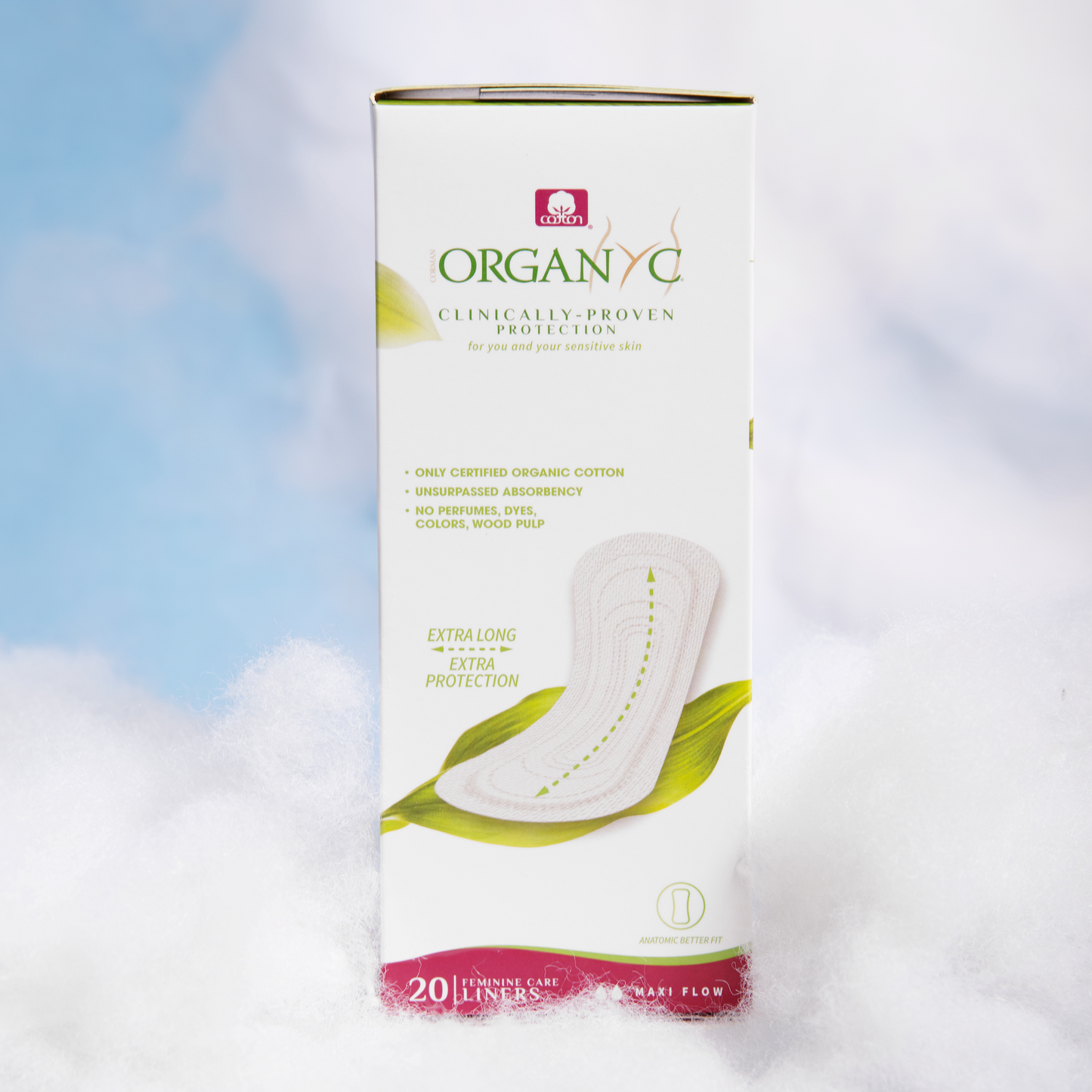 Organyc Flat Packed Panty Liners Maxi Flow MADE SAFE