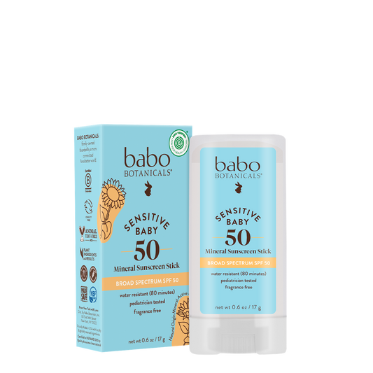 Babo Botanicals Baby Face Mineral Stick SPF 50 Fragrance Free MADE SAFE