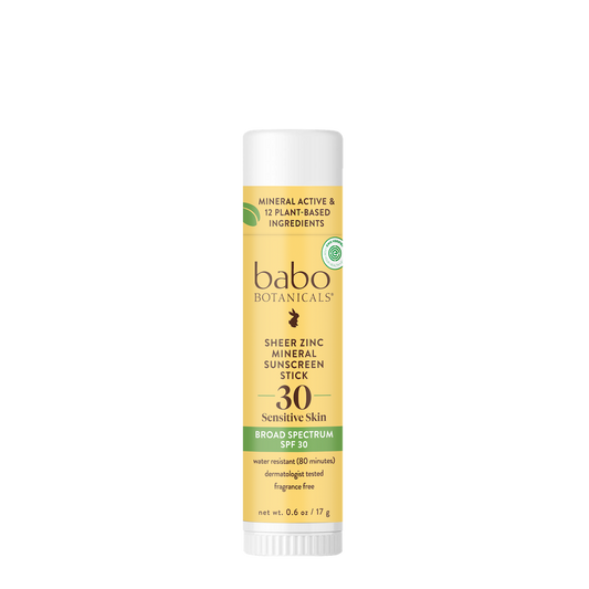 Babo Botanicals Clear Zinc Sport Stick SPF 30 Fragrance Free MADE SAFE
