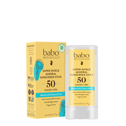 Babo Botanicals Super Shield Sport Stick SPF 50 Fragrance Free MADE SAFE