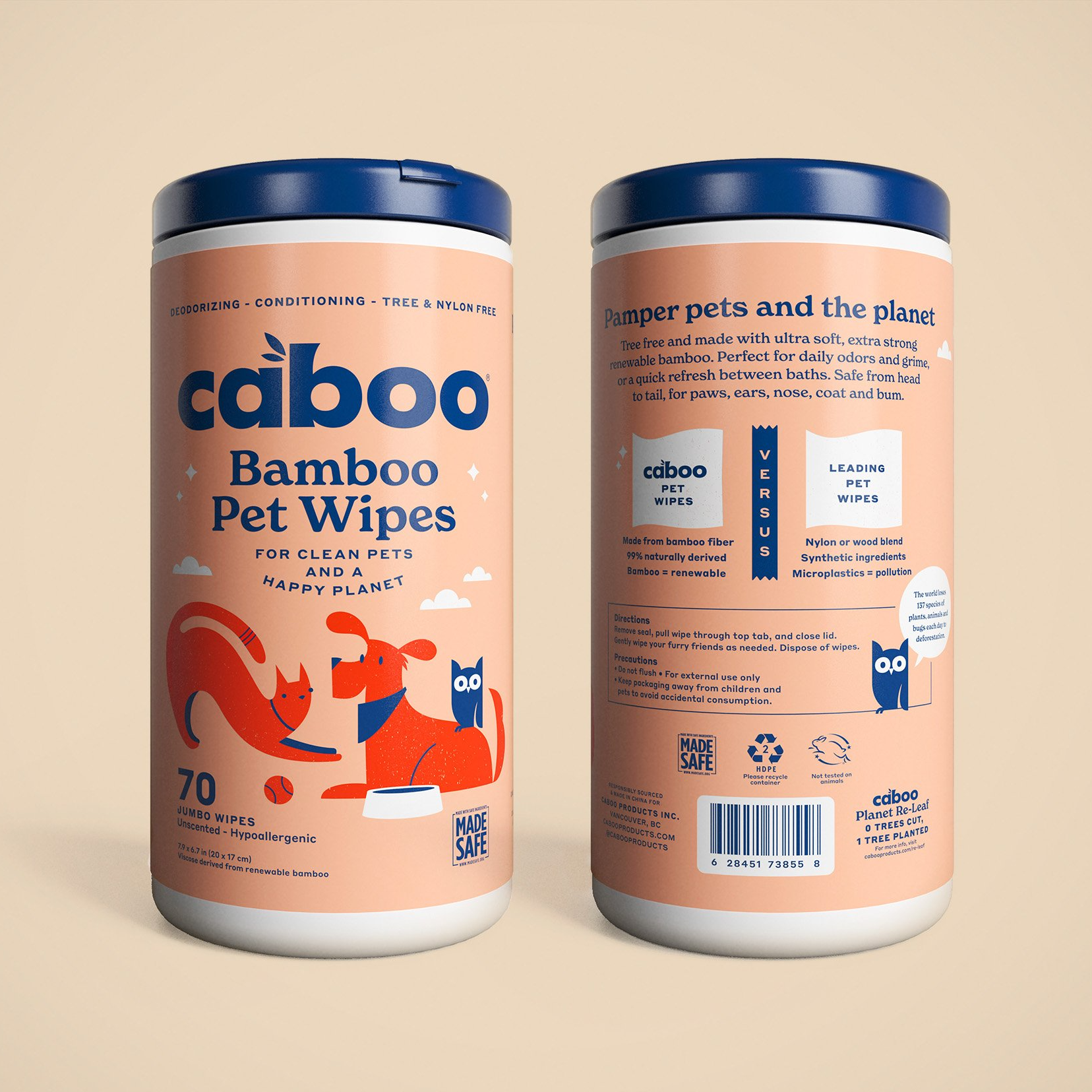 Caboo Bamboo Pet Wipes MADE SAFE