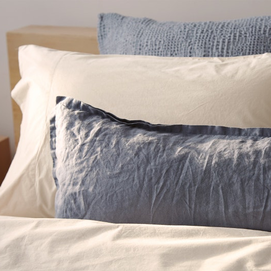 Linen lumbar outlet pillow