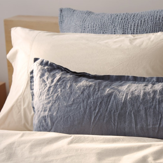 Linen lumbar pillow sales cover