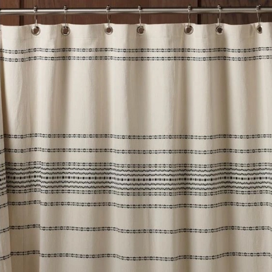 Coyuchi Rippled Stripe Organic Shower Curtain MADE SAFE