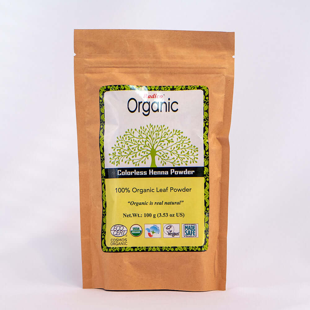 Radico Colour Me Organic Colorless Henna Powder Packaging MADE SAFE